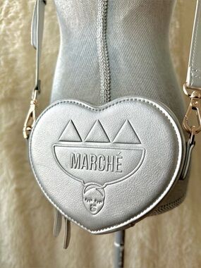 Marché Silver Heart Crossbody Bag